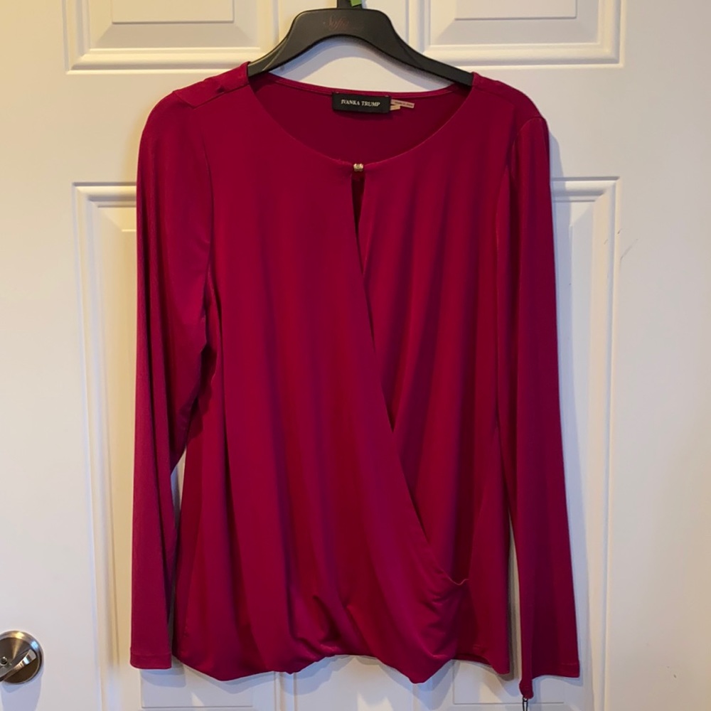 Ivanka Trump Draped Long Sleeve Shirt NWT